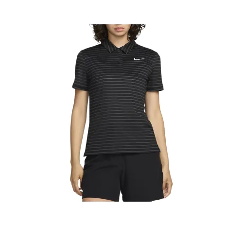 nike Victory Женские Dri FIT Короткий рукав Полосатый GOLF Поло Женские Черный