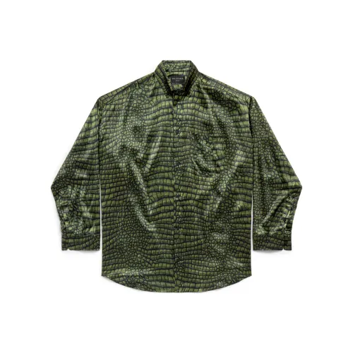Balenciaga SS25 Рубашка Стандартная Фит Женская Зеленая