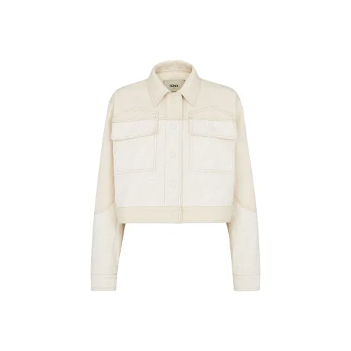 FENDI FW24 Куртки Пальто Женские Белые