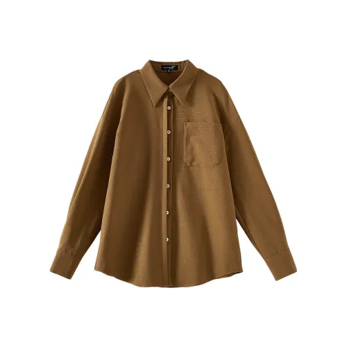 OUNIXUE Коричневые Женские Рубашки