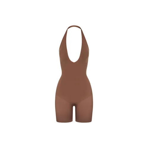 SKIMS Бесшовный Sculpt Deep Plunge Короткий Комбинезон Женские Яшма Яшма