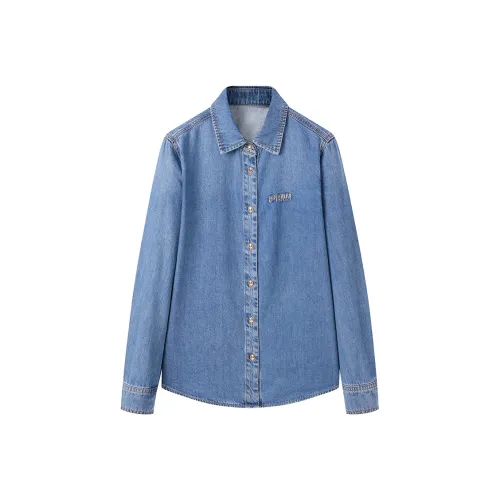 PEACEBIRD Джинсовый синий Женские Рубашки