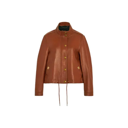 COACH JACKET Женская Яркая Седловая Коричневая