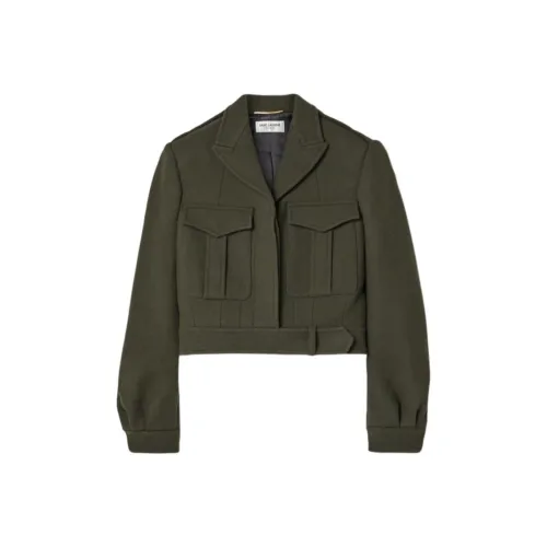 SAINT LAURENT Куртка Женская Оливково-Зеленая