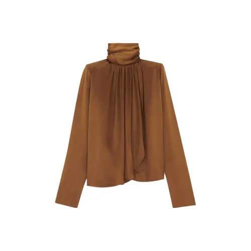 SAINT LAURENT FW23 Рубашка Женская Коричневая