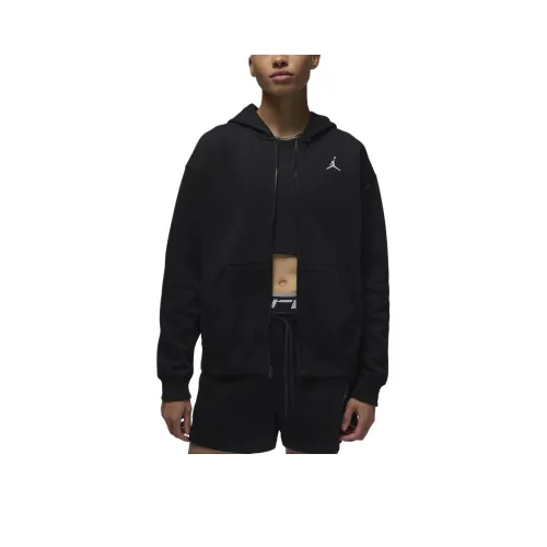 Джордан Brooklyn FleeceFull Zip Толстовка Куртки Пальто Женские Черный Белый