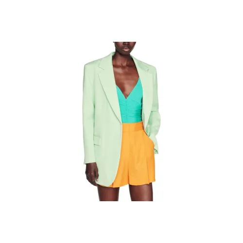 Sandro Blazer Куртки Пальто Женские Светло-зеленый