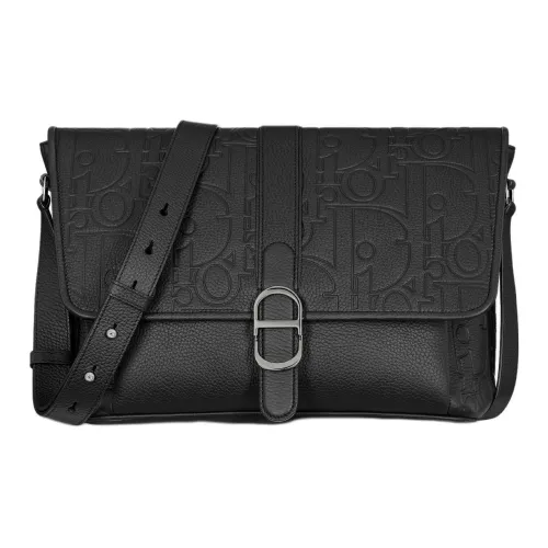 DIOR Коровья кожа Сумка через плечо Большая Мужская Черная