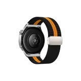 Полосы, магнитная застежка, черный и оранжевый