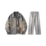 Комплект (Черный топ + Светло-синие джинсы)