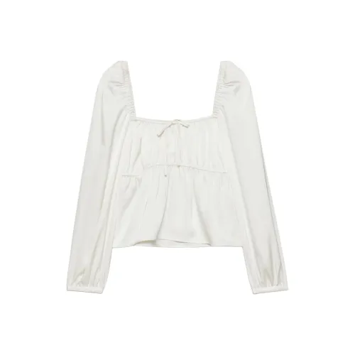 Aritzia FW24 Sunday Best Sisto Satin Бежевая Рубашка Женская Светлая Береза Светлая Береза