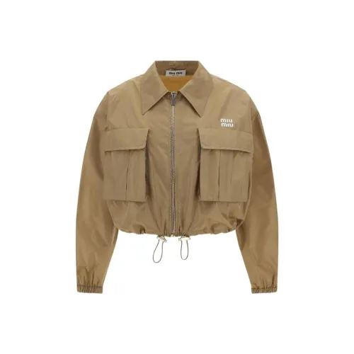 MIU MIU SS24 Куртки и Пальто Женские Коричневый