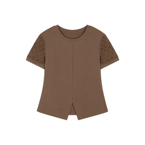 IHIMI Обычная T-рубашка Женская Кофейного цвета