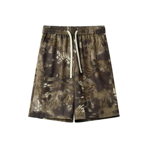 JIARONG Повседневные шорты Мужские Кофейные Змеиный принт