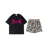 Корова с принтом, шорты + черный гипсофила, призрачный