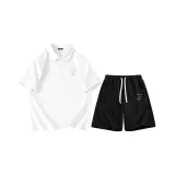 [Быстросохнущий Антибактериальный] Белый (Бамбук Тень Прохладный ветер Логотип на груди) + Черный (Бамбук Тень Прохладный ветер Логотип на штанах)