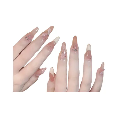 XIAMEIYU Французская лента ручная работа осветляющий False Nail миндально-розовый телесный