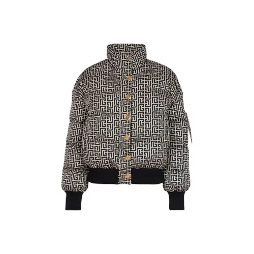 BALMAIN Пуховик Женские Черный Белый