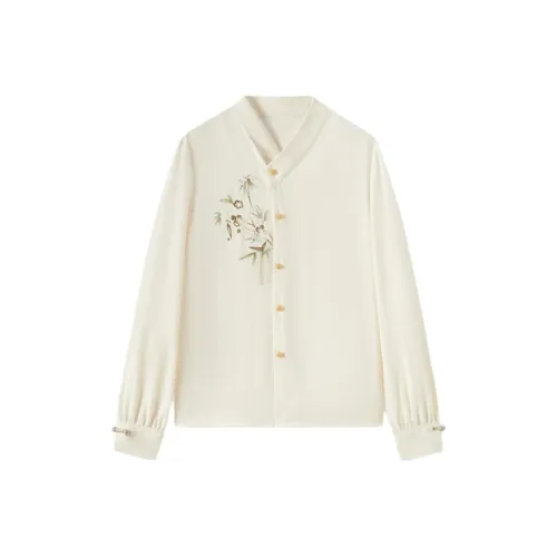 EICHITOO Шифон Рубашка Женская Экрю