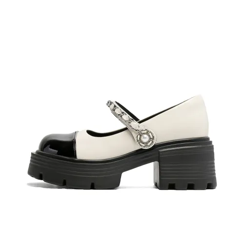 Earl Cat Грубый каблук Мэри Джейн туфли 6,5 см женские