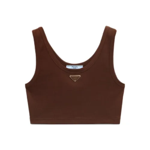 PRADA FW25 Майка Женская Какао-Коричневый