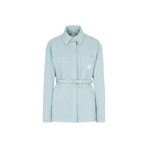 FENDI Куртки и Пальто Женские Светло-Синий