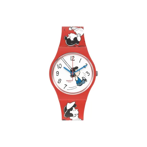 Swatch Quartz Механизм Унисекс Часы 41 мм Белый Циферблат Bio-Based Материал Корпус Часы Силиконовый Ремешок