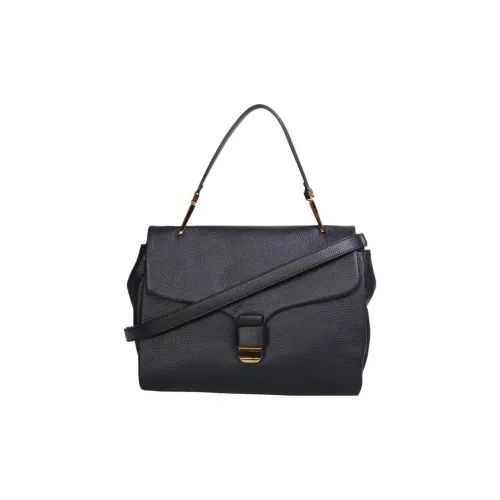 COCCINELLE Сумка через плечо из крупнозернистой текстуры коровьей кожи средний размер женская черная