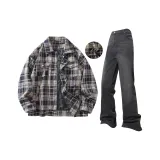 Чёрное пальто + чёрные штаны