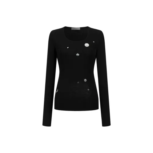 Three Quarters T-Shirt Женская Черная