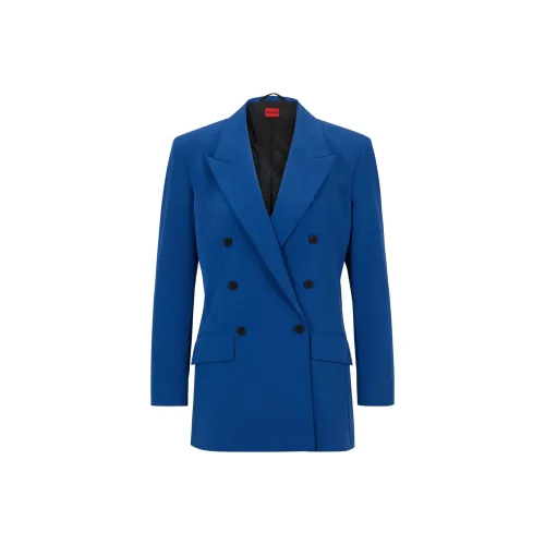 Hugo Boss Relaxed Fit Двойная застежка Куртка из эластичной ткани Куртки и Пальто Женские Синий