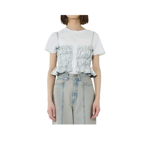 PUBLIC TOKYO SS24 Топ на бретелях Женский Серебряный