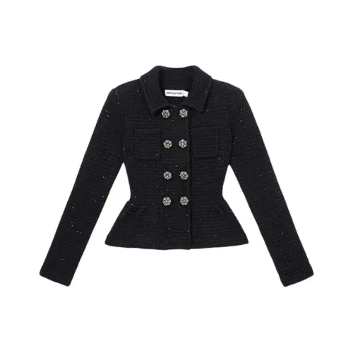 Self Portrait Трикотаж Женский Классический Черный