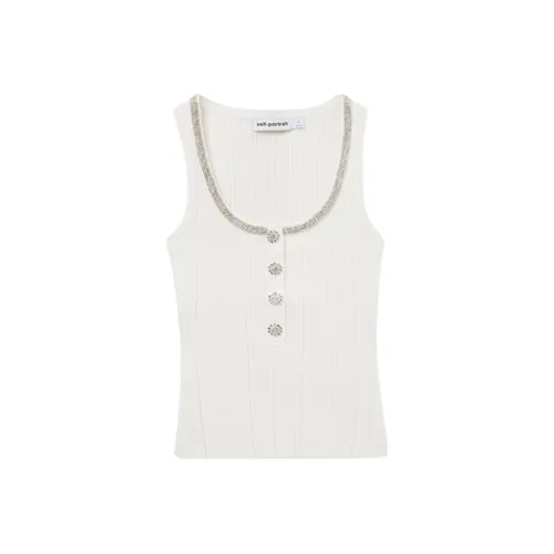 Self Portrait Топ на бретелях Женский Чисто белый
