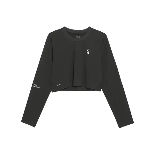 On x Crop Активный Регулярный T-Рубашка Женская Черная