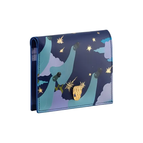 BVLGARI Sunwoo Kim Коллаборация Serpenti Forever Телячья кожа Кошелек Женские Полночный синий