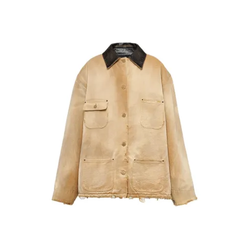 PRADA SS24 Куртки и Пальто Женские Бежевый Желтый