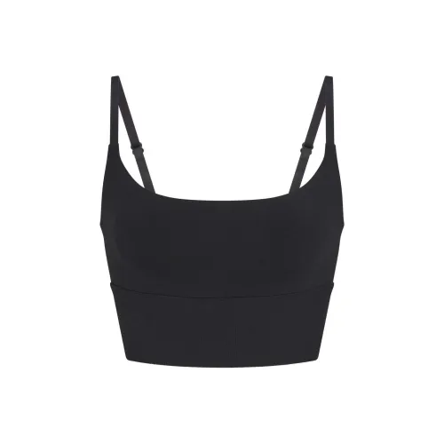 SKIMS Тень Нейлон Укороченный CAMI Топ на бретелях Женский Onyx Onyx