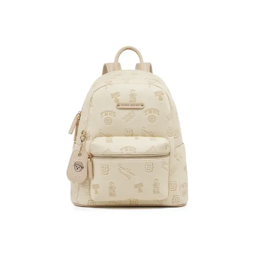 Teenie Weenie ПУ (полиуретан) Рюкзак Стандартный Женский Кремовый Кремовый Абрикос Вишневый Цветок Розовый