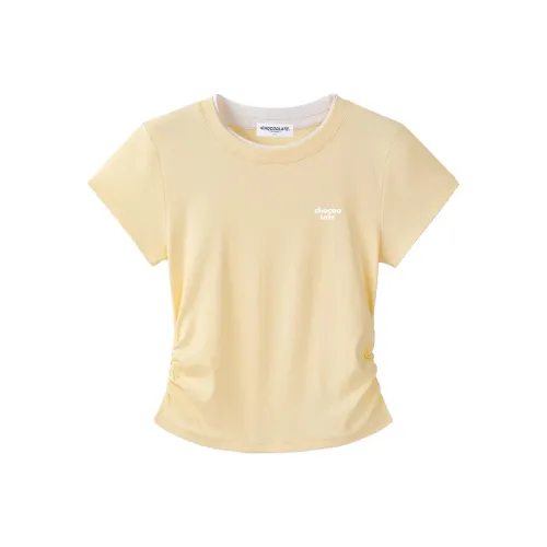 CHOCOOLATE Светло-желтые женские футболки T