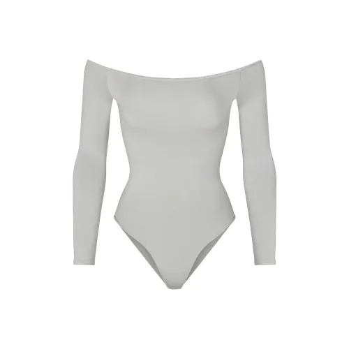 SKIMS Essential Off The Shoulder BODYSUIT Комбинезон Женские GREY Серый