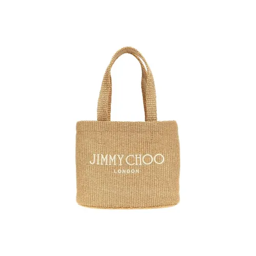 Jimmy Choo Ткань Тоут Сумка Сумка для покупок Сумка Обычная Женская Бежевая