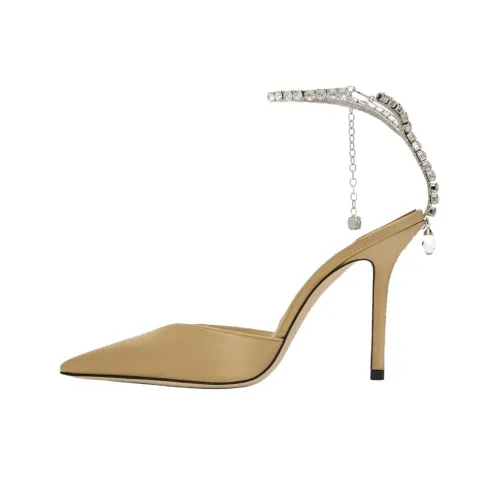 Jimmy Choo Saeda Низкий каблук Высокий каблук 10 см Женский Бежевый