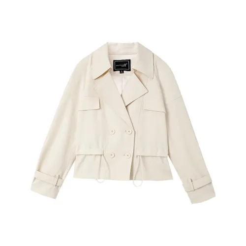 OUNIXUE Куртки Пальто Женские Бежевый Абрикос