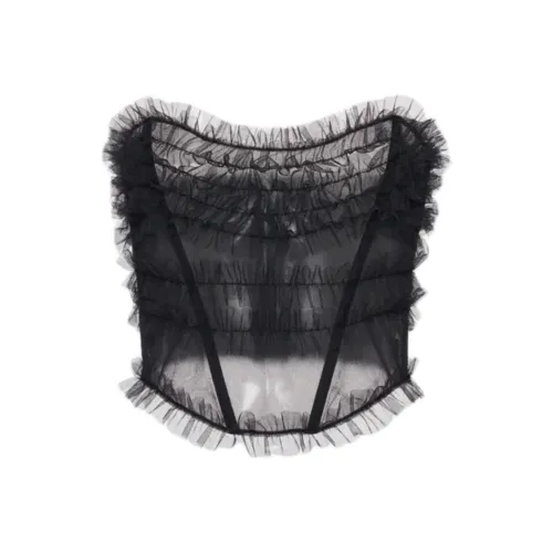 Alessandra Rich PF24 Без бретелей Топ Женский Черный