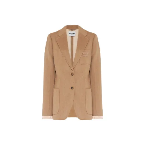 MIU MIU Верблюжье-коричневый Унисекс Куртки