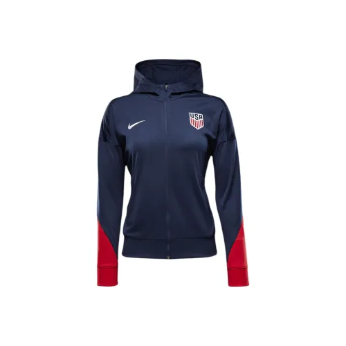 nike Dri Fit Футбол FW24 USMNT Strike Куртки Пальто Женские Цвет обсидиана
