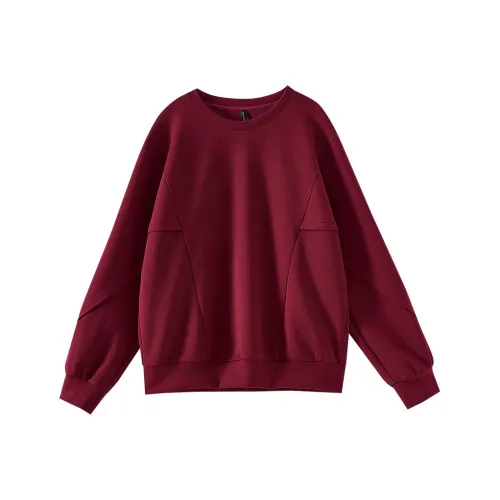 OUNIXUE Толстовка Женская Темно-Красная