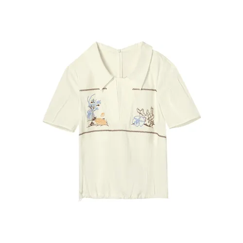 XIRAN Экрю Женские Рубашки