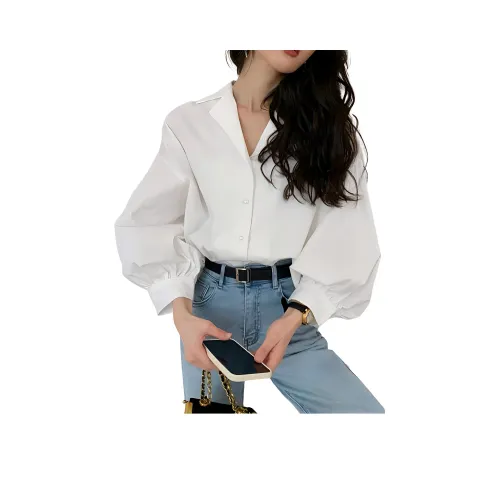 NANING9 Белые Женские Рубашки